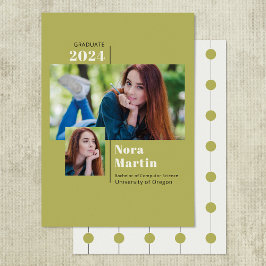 シンプル2フォトカレッジ卒業式アボカドアナウンチ 案内状