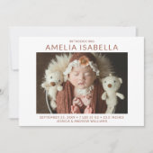 シンプル2フォトガール誕生 案内状 (正面)