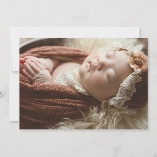 シンプル2フォトガール誕生 案内状 (裏面)