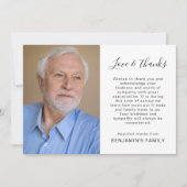 シンプル2フォトスクリプト死別悔やみや弔慰葬儀 サンキューカード (正面)