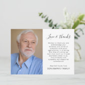 シンプル2フォトスクリプト死別悔やみや弔慰葬儀 サンキューカード (スタンド正面)