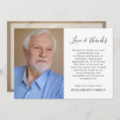 シンプル2フォトスクリプト死別悔やみや弔慰葬儀 サンキューカード (正面/裏面)