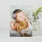 シンプル2フォトバプテスマ《キリスト教》洗礼式や命名式サンキューカード カード (スタンド正面)