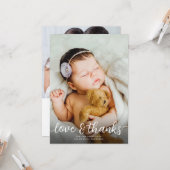 シンプル2フォトバプテスマ《キリスト教》洗礼式や命名式サンキューカード カード (正面/裏面インサイチュ)