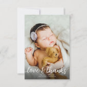 シンプル2フォトバプテスマ《キリスト教》洗礼式や命名式 サンキューカード (正面)