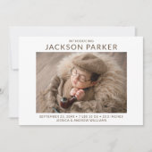 シンプル2フォトボーイ誕生 案内状 (正面)