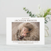 シンプル2フォトボーイ誕生 案内状 (スタンド正面)