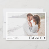 シンプル2モダンフォトスクリプト婚約パーティ 案内状 (正面)