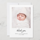 シンプル2モダンフォトベビーシャワー サンキューカード (正面)