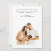 シンプル2モダンフォトベビーシャワー サンキューカード (裏面)