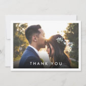 シンプル2モダン – 写真カスタムのメ結婚ッセージ サンキューカード (正面)