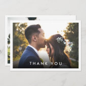 シンプル2モダン – 写真カスタムのメ結婚ッセージ サンキューカード (正面/裏面)