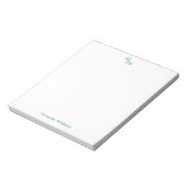 シンプル2モノグラムイニシャルプロフェッショナルグリーン ノートパッド (回転)