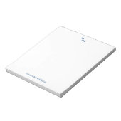 シンプル2モノグラムイニシャルプロフェッショナルネービーブルー ノートパッド (回転)