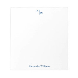 シンプル2モノグラムイニシャルプロフェッショナルネービーブルー ノートパッド