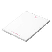 シンプル2モノグラムイニシャルプロフェッショナルブルゴーニュ ノートパッド (回転)