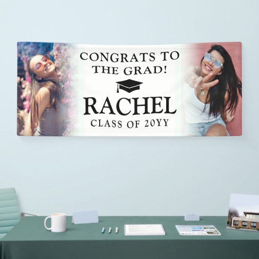 シンプル2写モダン真おめでとう 横断幕 (トレードショー)