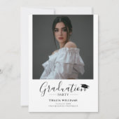 シンプル2写モダン真の卒業式 招待状 (正面)