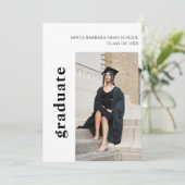 シンプル2写モダン真の卒業発表 招待状 (スタンド正面)