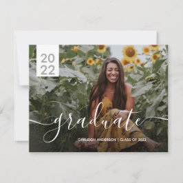 シンプル2写モダン真の卒業発表 案内状