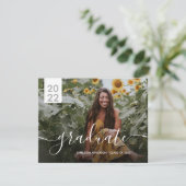 シンプル2写モダン真の卒業発表 案内状 (スタンド正面)