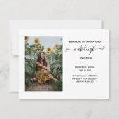 シンプル2写モダン真の卒業発表 案内状 (裏面)