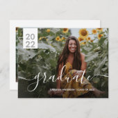 シンプル2写モダン真の卒業発表 案内状 (正面/裏面)