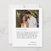 シンプル2写モダン真の結婚サンキューカード サンキューカード (裏面)