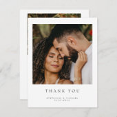 シンプル2写モダン真の結婚サンキューカード サンキューカード (正面/裏面)