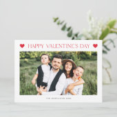 シンプル2写真バレンタインデー シーズンカード (スタンド正面)