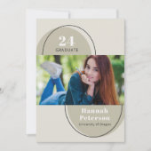 シンプル2写真卒業カレッジ・セージ 案内状 (正面)