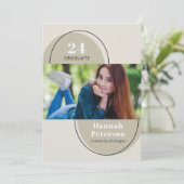 シンプル2写真卒業カレッジ・セージ 案内状 (スタンド正面)