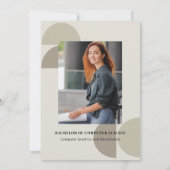 シンプル2写真卒業カレッジ・セージ 案内状 (裏面)