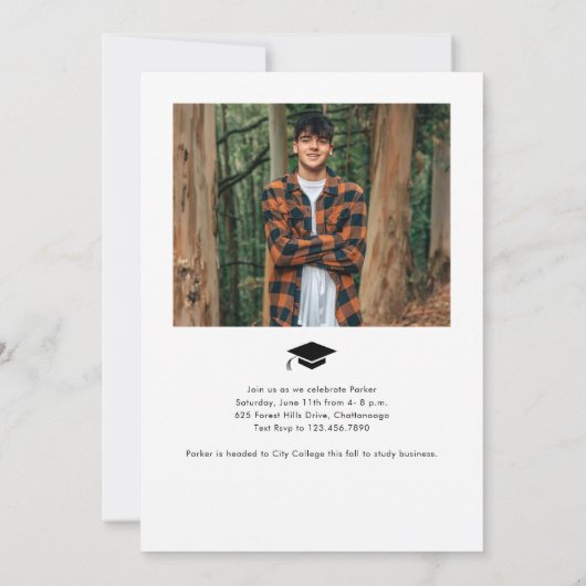 シンプル2写真卒業 招待状 (裏面)