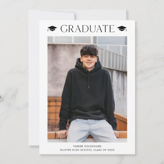 シンプル2写真卒業 案内状 (正面)