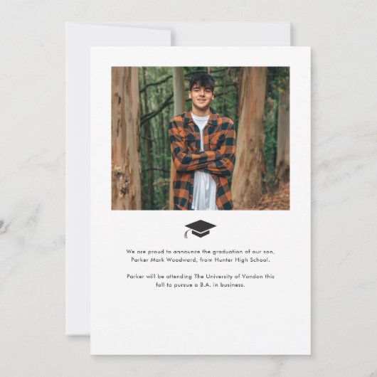 シンプル2写真卒業 案内状 (裏面)