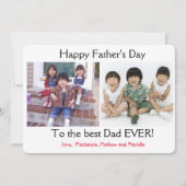 シンプル2写真撮影コラージュ父の日 シーズンカード (正面)