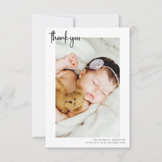 シンプル2写真誕生のお知らせサンキューカード サンキューカード (正面)