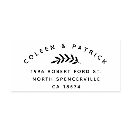 シンプル2名エレガント植物学差出人住所 ラバースタンプ (インプリント)