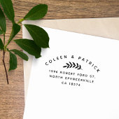 シンプル2名エレガント植物学差出人住所 ラバースタンプ