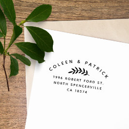 シンプル2名エレガント植物学差出人住所 ラバースタンプ