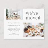 シンプル2家族フォトミニマル引っ越しました 案内ポストカード (正面)