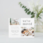 シンプル2家族フォトミニマル引っ越しました 案内ポストカード (スタンド正面)