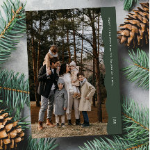 シンプル2枚のモダン写真の波状の縁の緑のクリスマス