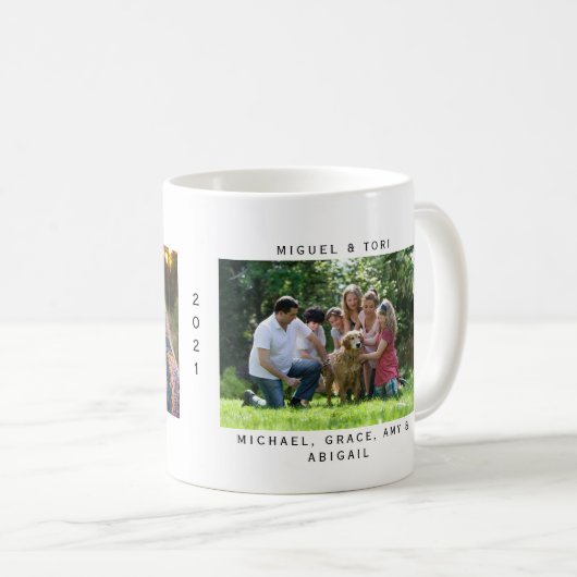 シンプル2枚の写カスタム真 コーヒーマグカップ (正面右)