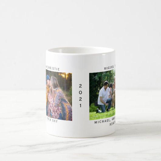 シンプル2枚の写カスタム真 コーヒーマグカップ (中央)