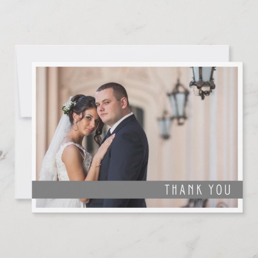 シンプル2枚の写真が結婚ありがとう サンキューカード (正面)