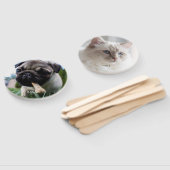 シンプル2枚の写真パーソナライズされた ハンドファン (組立なし)