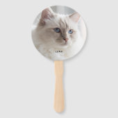 シンプル2枚の写真パーソナライズされた ハンドファン (裏面)