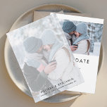 シンプル2枚の写結婚真 セーブザデート<br><div class="desc">写真エレガントのウェディングモダンは日付カードを保存する。このカードモダンには「Save the Date」が付いており、このカードは「Personalize」ボタンを押すと選択したフォントタイプに変更できまクリックす。</div>